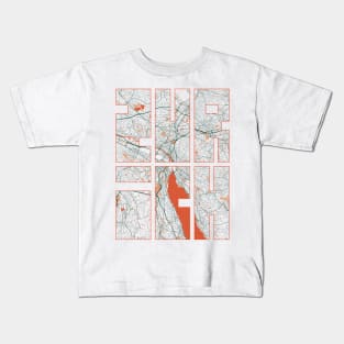 Zurich, Switzerland City Map Typography - Bohemian Kids T-Shirt